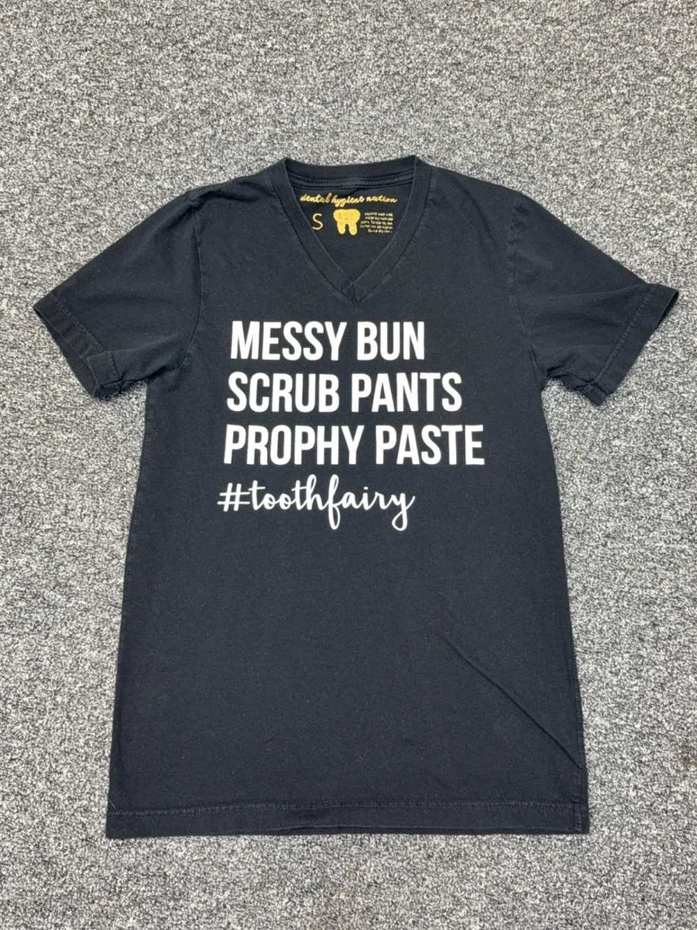 Dental Hygiene Nation Black V Neck tee